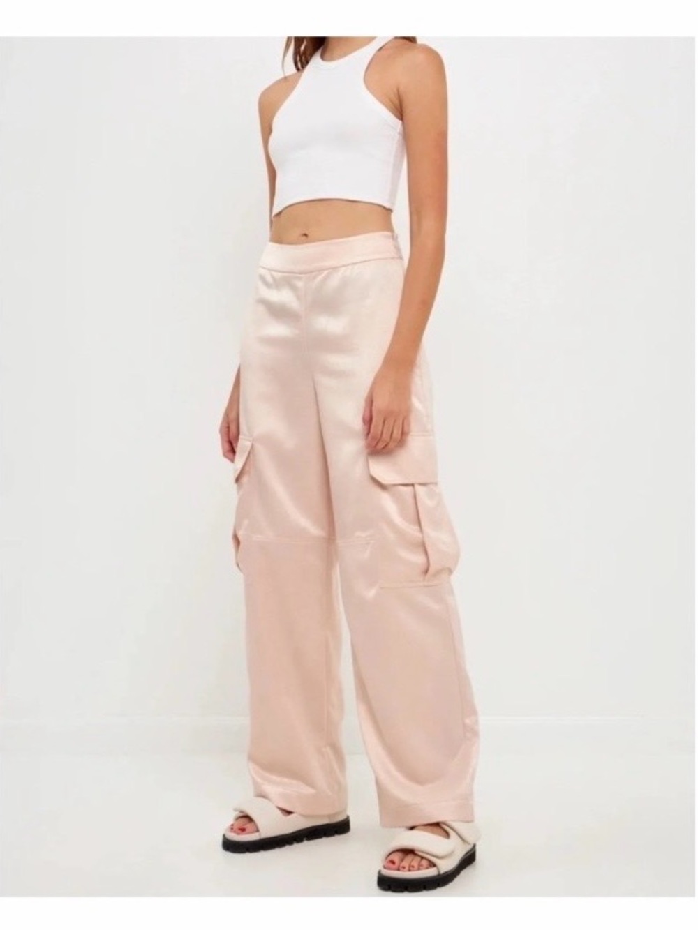 Anthropology Gray Lab Cargo Wide-Leg Pants